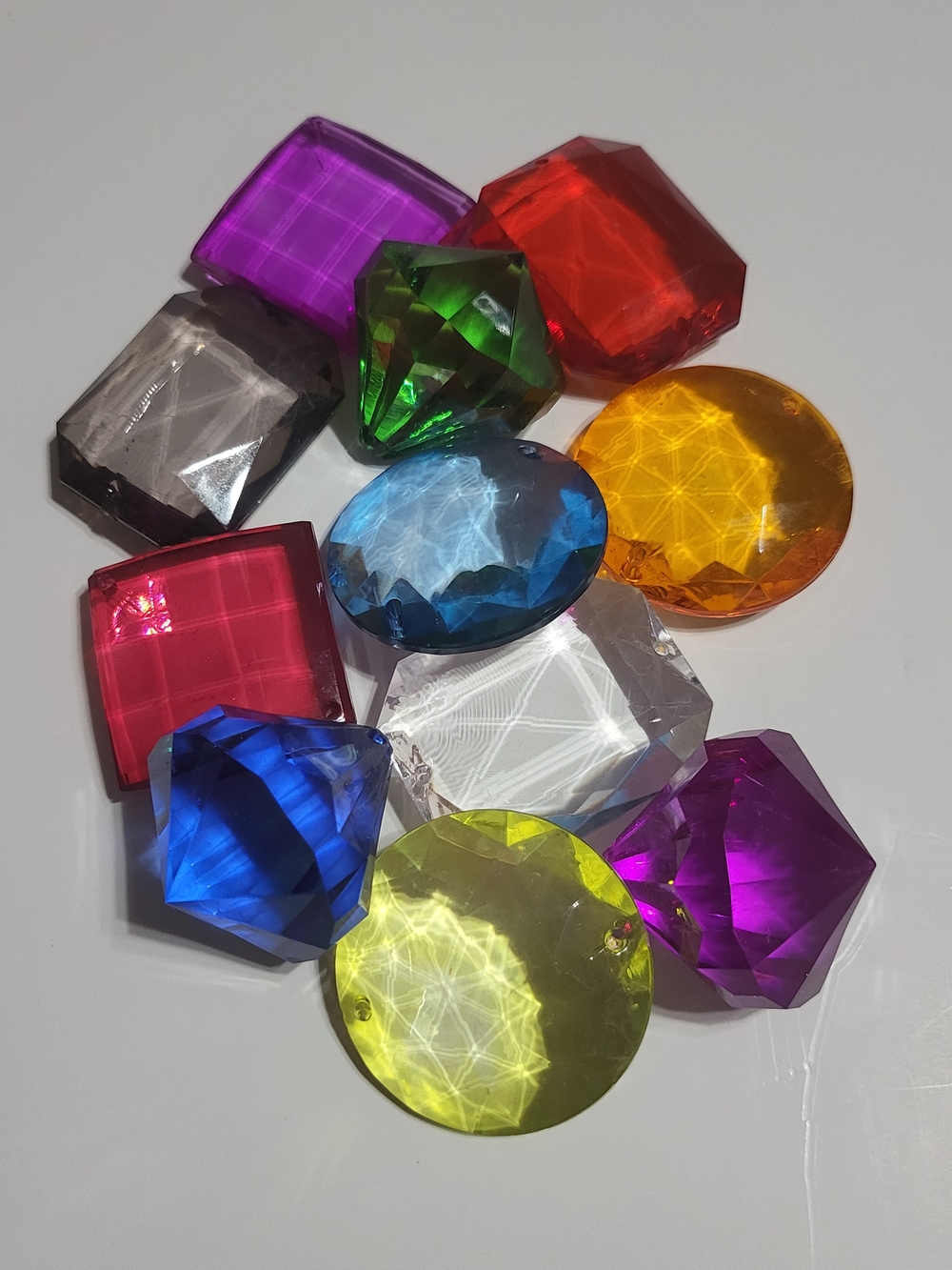 Assorted Multicolor Acrylic Gemstones For Crafting.